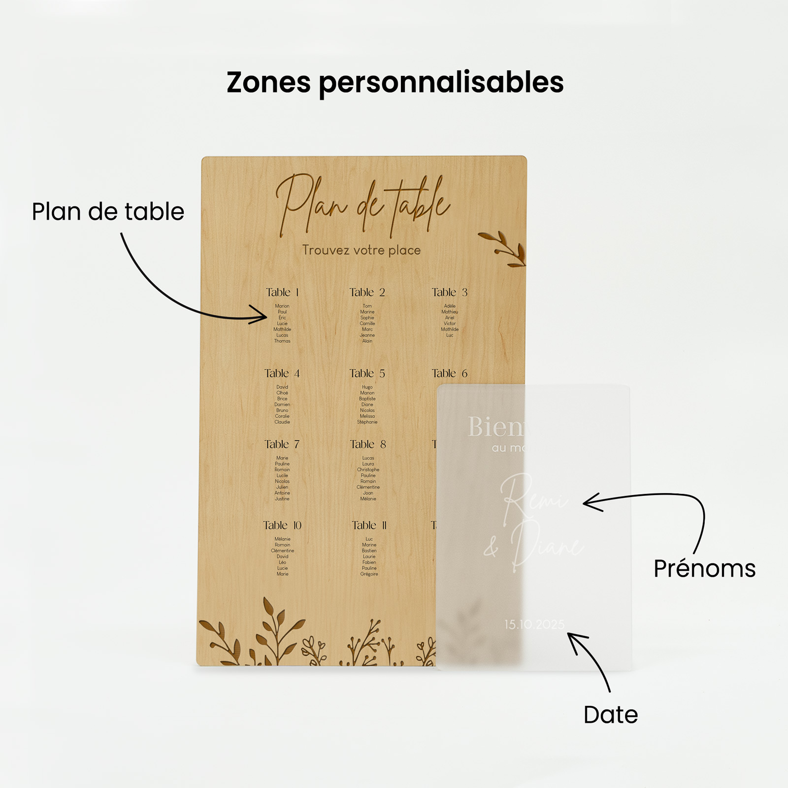 4 PANNEAUX DE DRAPERIE DE LIN DESIGN PERSONNALISÉS AVEC