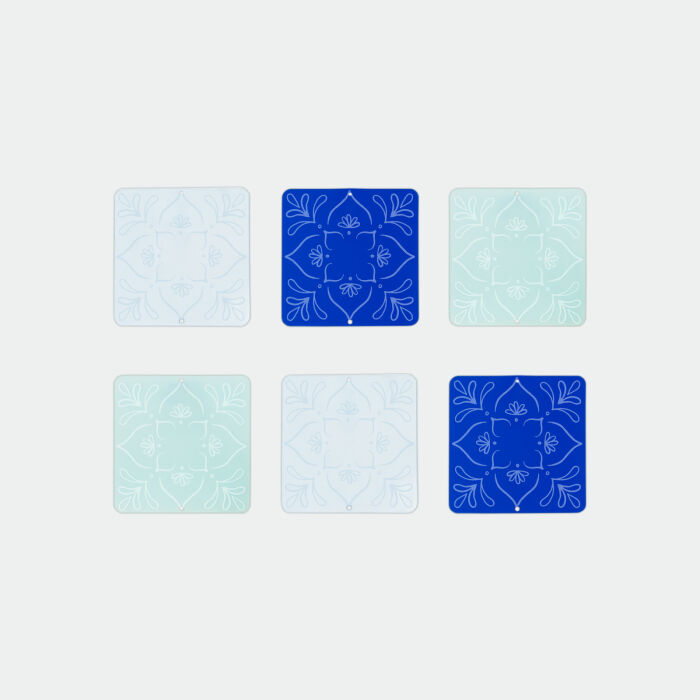 Plan de table à composer mariage non personnalisé acrylique coloré 17x17 cm - Blue Mediterraneo