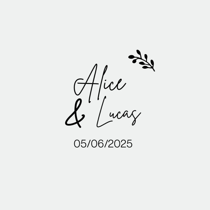 Illustration touillette mariage personnalisée mariés ornement - Bohème