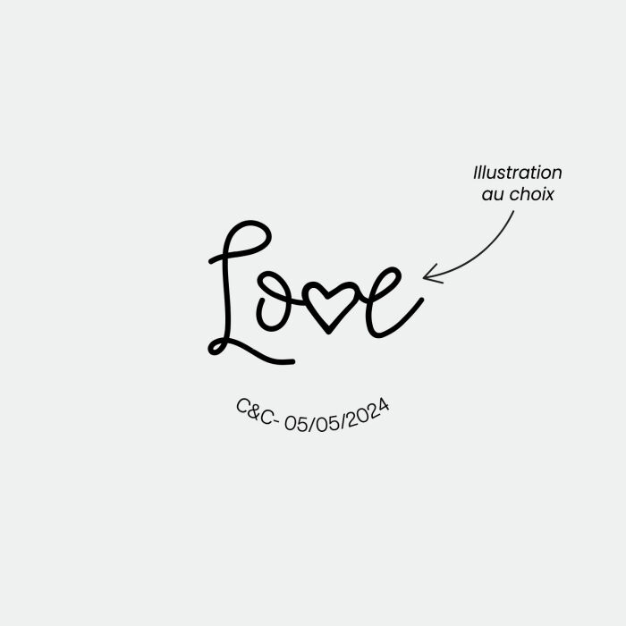 Etiquette cadeau mariage personnalisée illustration