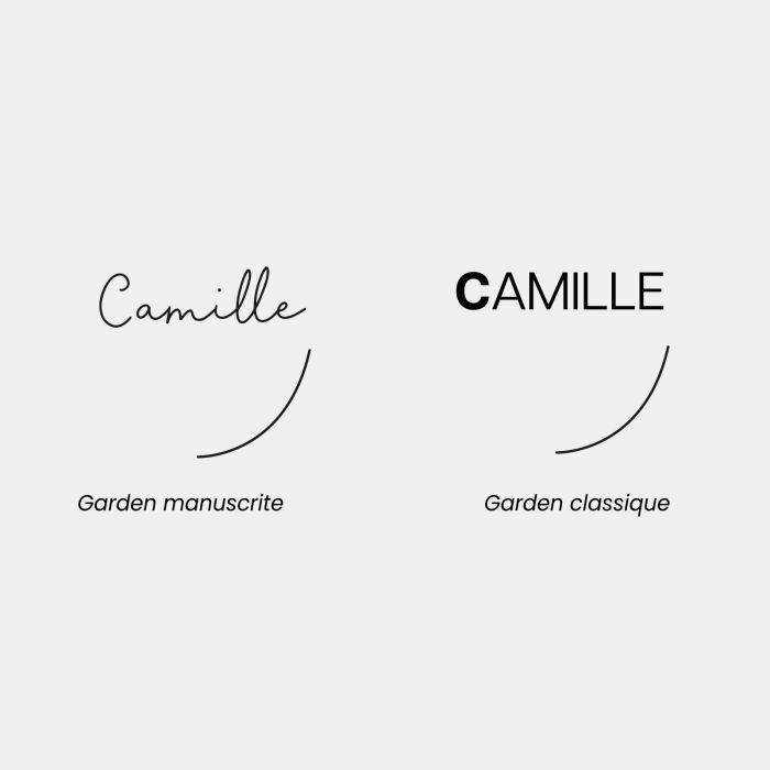 Illustration marque-verre mariage personnalisé prénoms invités - Garden