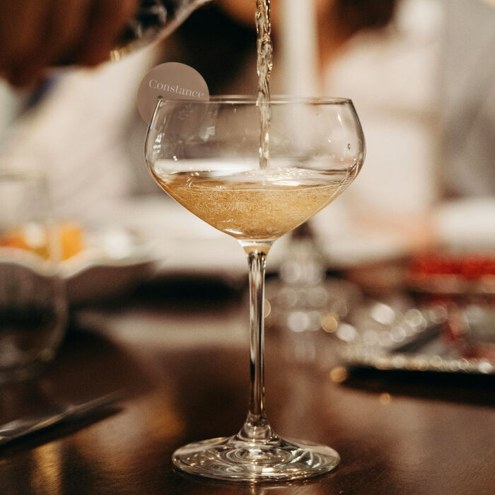 Marque-verre mariage personnalisé prénoms invités acrylique beige 4x4 cm - Bohème - ambiance