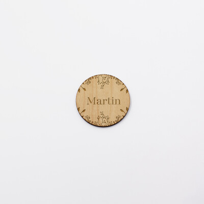 Marque-place personnalisé bois 45x45 - Bohème