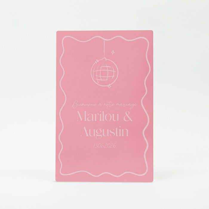 Panneau bienvenue mariage 100% personnalisé 90x58 cm