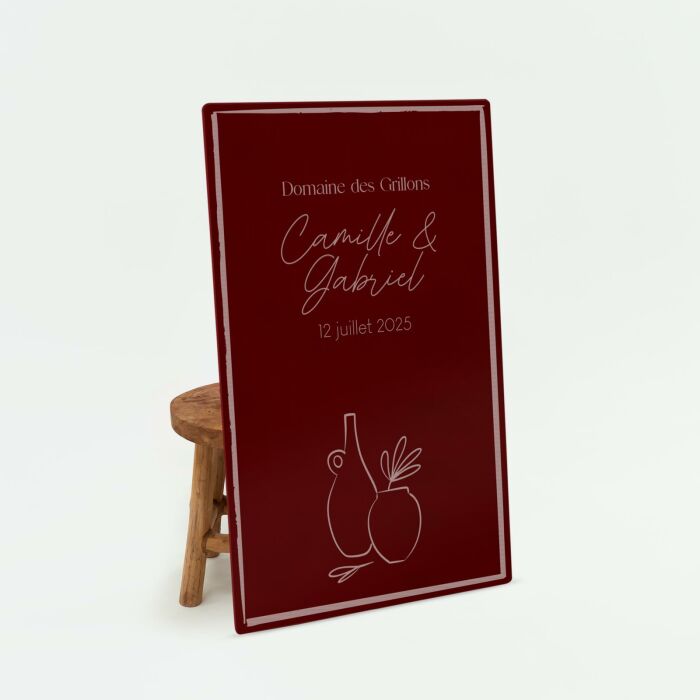 Panneau bienvenue mariage 100% personnalisé 90x58 cm