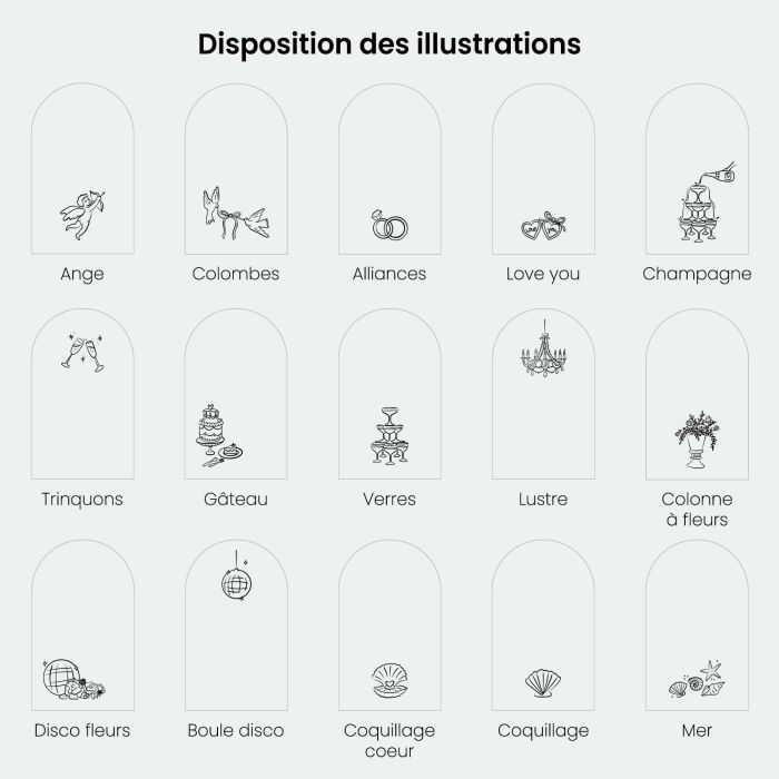 Panneau bienvenue mariage Arche 99x59 cm - 100% personnalisé