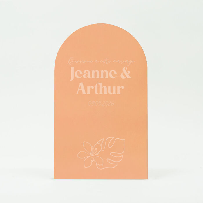 Panneau bienvenue mariage Arche 99x59 cm - 100% personnalisé