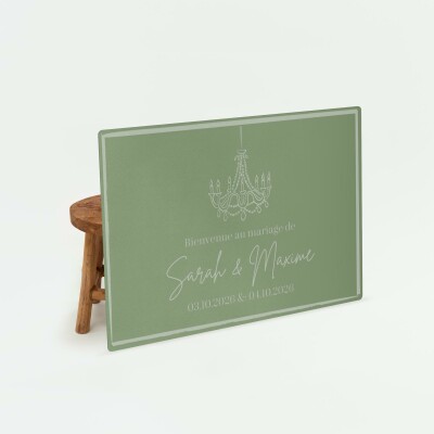 Panneau bienvenue mariage rectangle 55x80 cm - 100% personnalisé