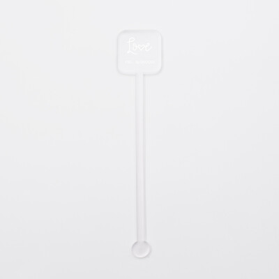 Touillette illustrée mariage acrylique givré 30x160 - Bohème