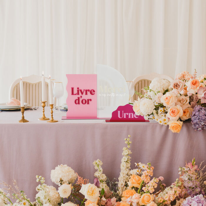 Ensemble de panneaux mariage Livre d'or, Merci et Urne - Pop