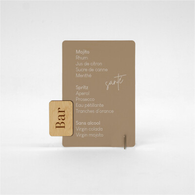 Signalétique bar personnalisée acrylique beige 285x346 - Bohème