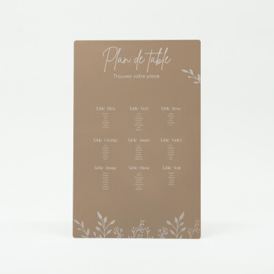 Plan de table personnalisé acrylique beige 258x900 - Bohème