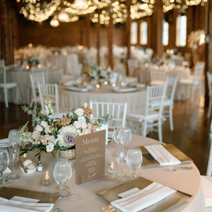 Menu mariage personnalisé acrylique beige 14x20 cm - Bohème