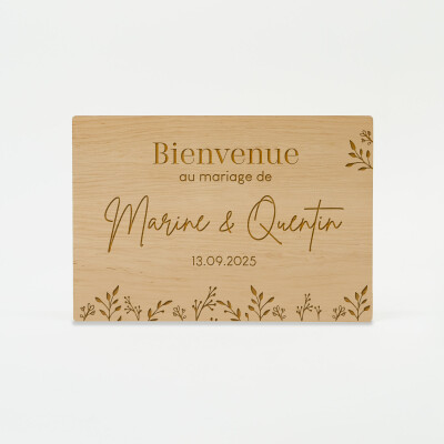 Panneau bienvenue personnalisé bois 800x550 - Bohème