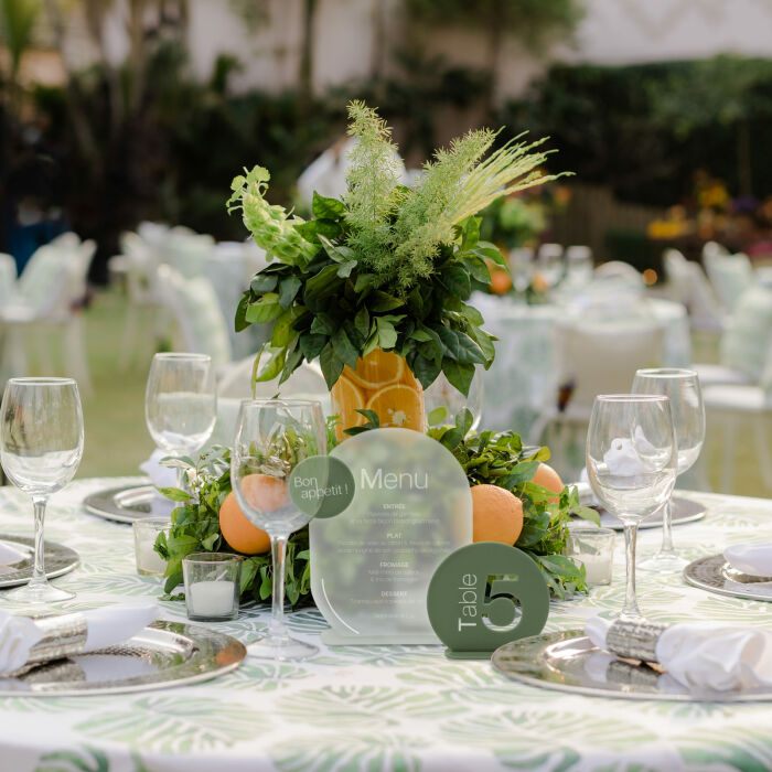 Menu mariage personnalisé acrylique givré 22x26 cm - Garden