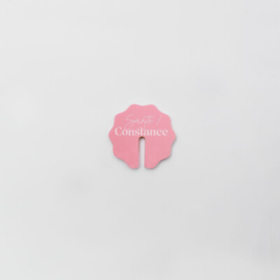 Marque-verre personnalisé prénoms invités acrylique rose 36x35 mm - Pop