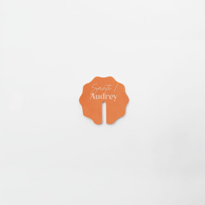 Marque-verre personnalisé prénoms invités acrylique orange 36x35 mm - Pop