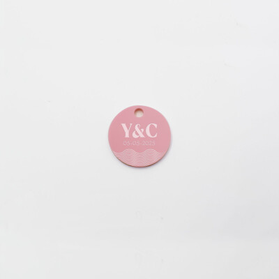 Etiquette cadeau personnalisée acrylique rose 35x35 mm - Pop