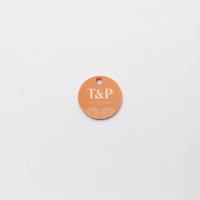 Etiquette cadeau personnalisée acrylique orange 35x35 mm - Pop