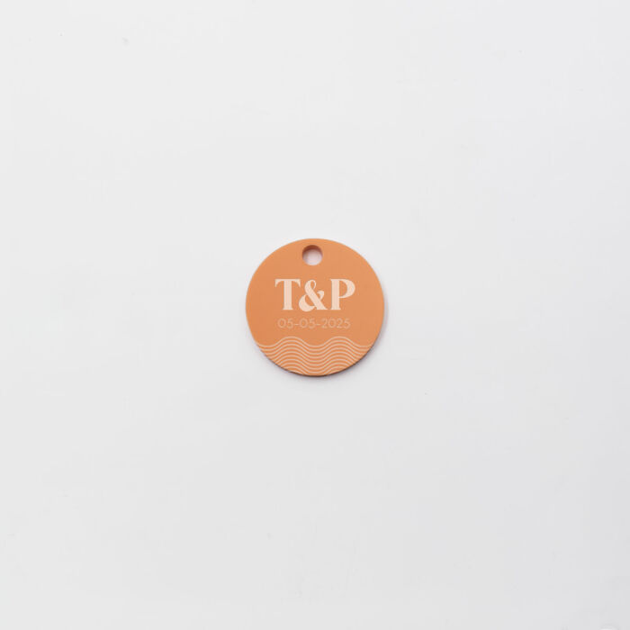 Etiquette cadeau personnalisée acrylique orange 35x35 mm - Pop