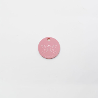 Etiquette cadeau personnalisée illustration acrylique rose 35x35 mm - Pop