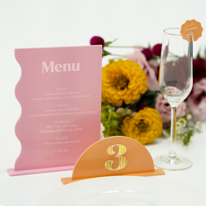 Menu personnalisé acrylique rose 135x196 mm - Pop