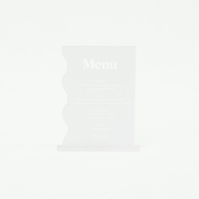 Menu personnalisé acrylique givré 135x196 mm - Pop