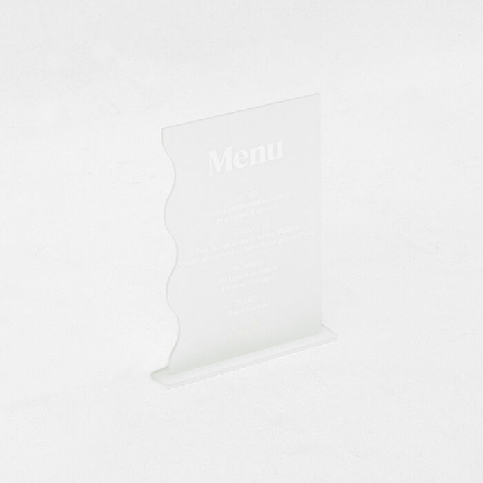 Menu personnalisé acrylique givré 135x196 mm - Pop