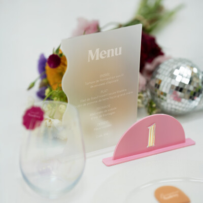 Menu personnalisé acrylique givré 135x196 mm - Pop