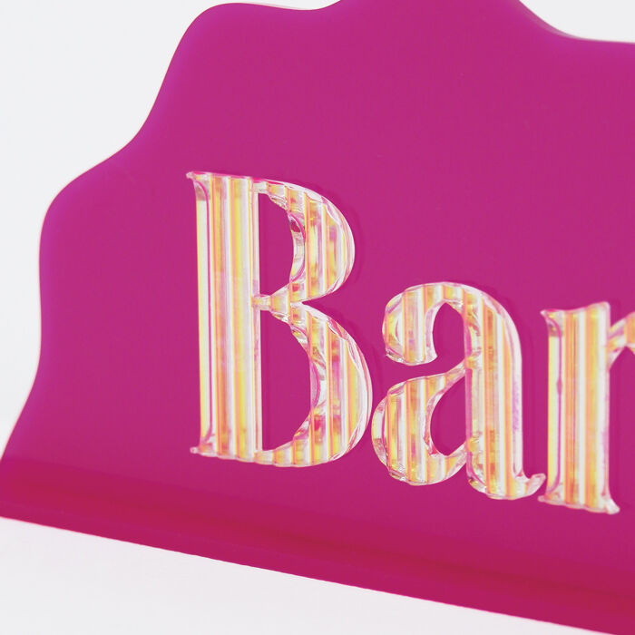 Signalétique bar double personnalisée acrylique givré 245x330 mm et acrylique fuchsia 197x99 mm - Pop