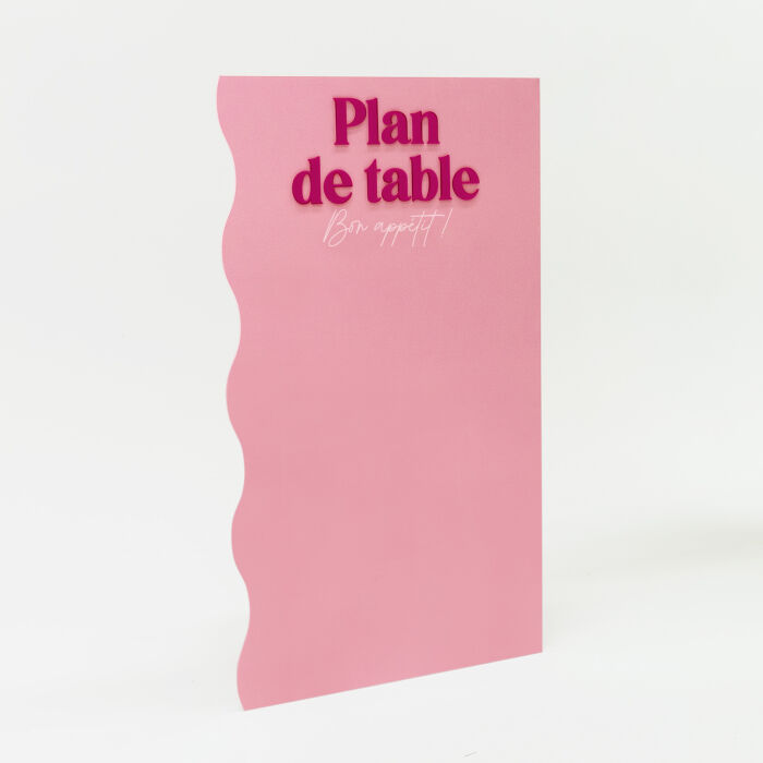 Plan de table personnalisé acrylique rose 594x900 mm - Pop
