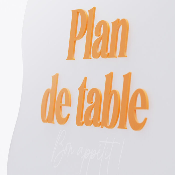 Plan de table personnalisé acrylique givré 594x900 mm - Pop