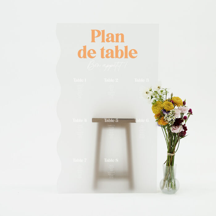 Plan de table personnalisé acrylique givré 594x900 mm - Pop