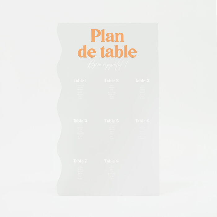 Plan de table personnalisé acrylique givré 594x900 mm - Pop