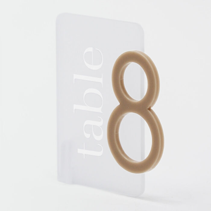 Numéro de table bois et acrylique 7,5x9 cm - Bohème