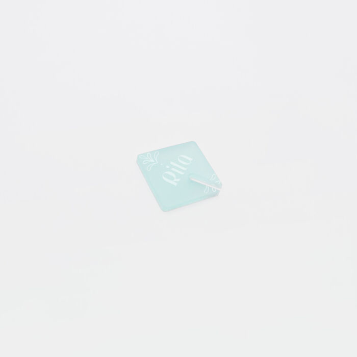 Marque-verre personnalisé prénoms invités acrylique ciel givré 3,5x3,8 cm - Blue Mediterraneo