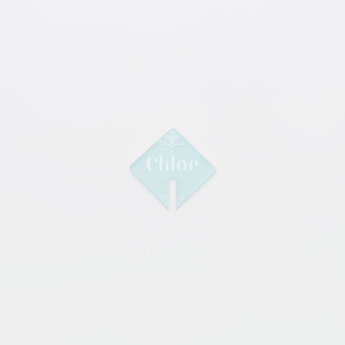 Marque-verre personnalisé prénoms invités acrylique ciel givré 3,5x3,8 cm - Blue Mediterraneo