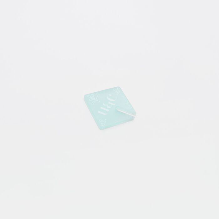 Marque-verre personnalisé initiales mariés acrylique ciel givré 3,5x3,8 cm - Blue Mediterraneo