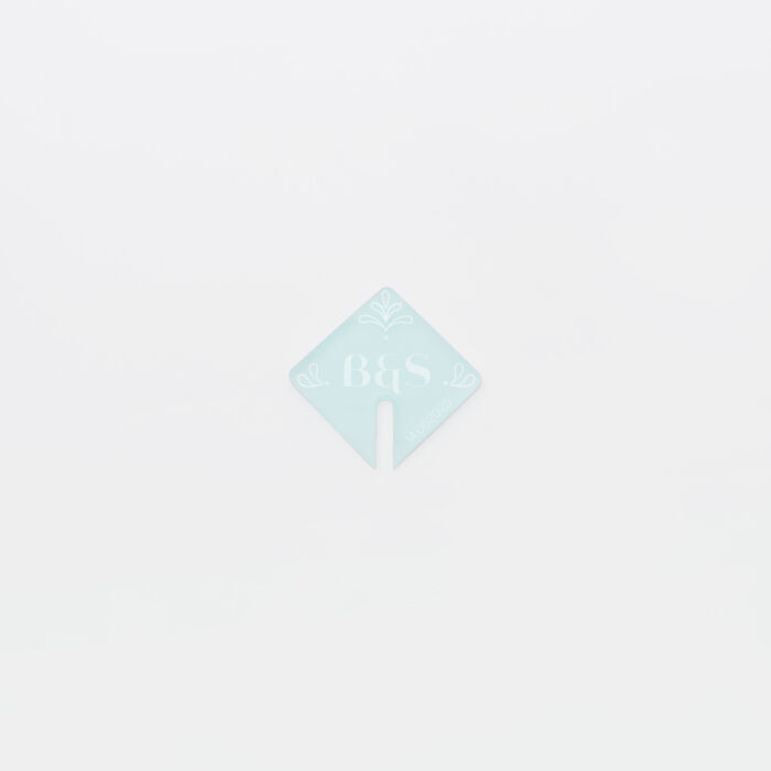 Marque-verre personnalisé initiales mariés acrylique ciel givré 3,5x3,8 cm - Blue Mediterraneo