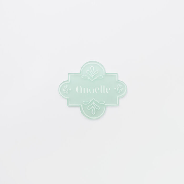 Marque-place personnalisé acrylique ciel givré 6,5x5,6 cm - Blue Mediterraneo