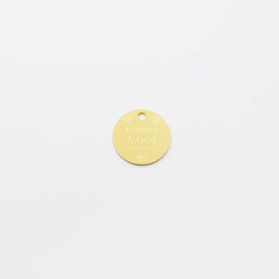 Etiquette cadeau personnalisée prénoms mariés acrylique jaune pastel 3,5x3,5 cm - Blue Mediterraneo