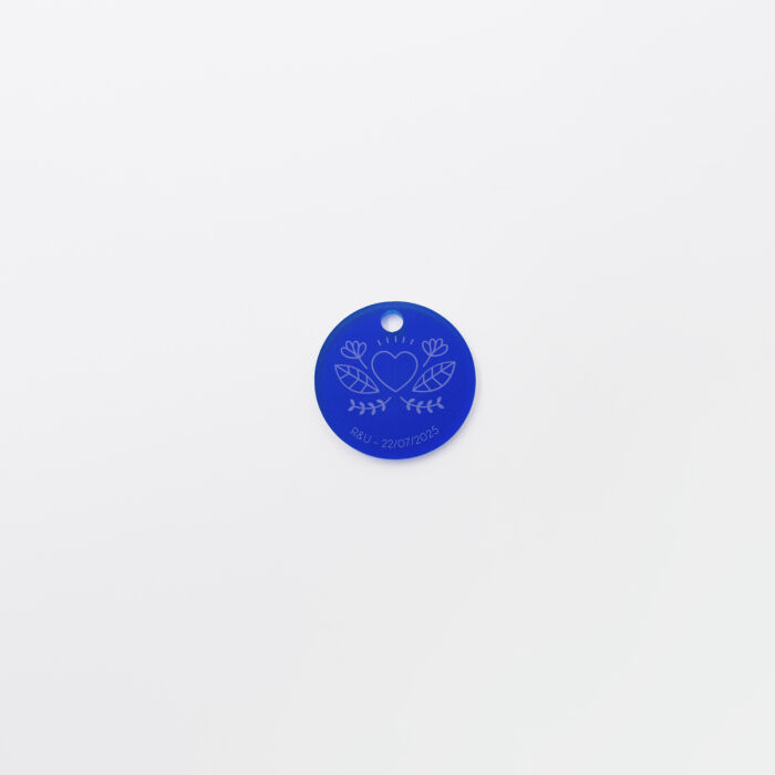 Etiquette cadeau personnalisée illustration acrylique bleu givré 3,5x3,5 cm - Blue Mediterraneo