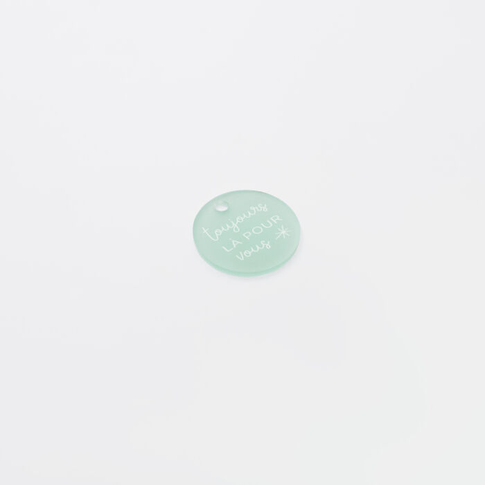 Etiquette cadeau personnalisée illustration acrylique ciel givré 3,5x3,5 cm - Blue Mediterraneo