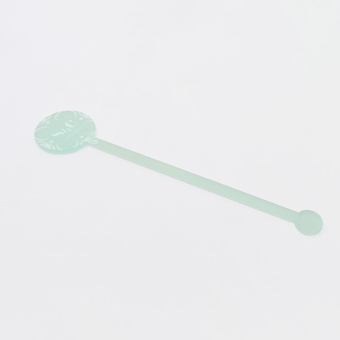 Touillette personnalisée initiales mariés acrylique ciel givré 3x16 cm - Blue Mediterraneo