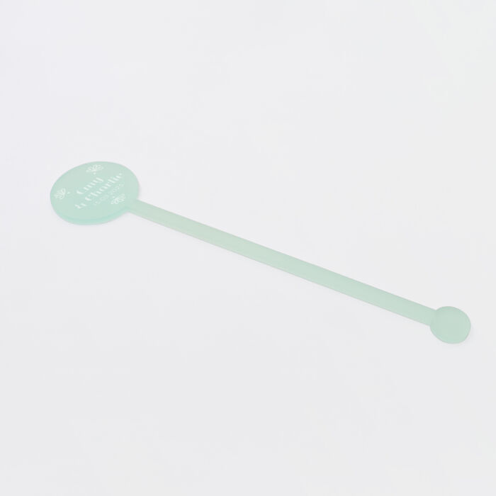 Touillette personnalisée prénoms mariés acrylique ciel givré 3x16 cm - Blue Mediterraneo