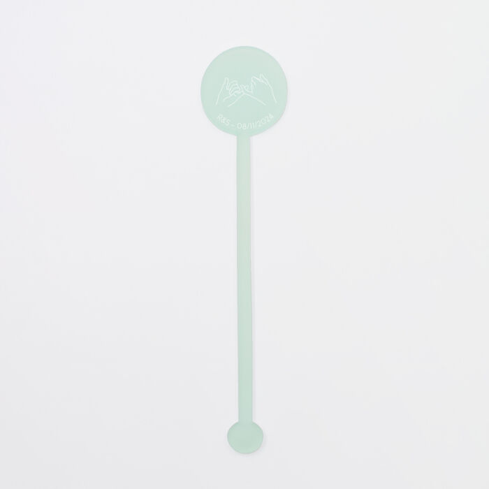 Touillette illustrée mariage acrylique ciel givré 3x16 cm - Blue Mediterraneo