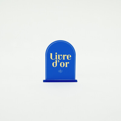 Panneau livre d'or acrylique bleu givré 15x21 cm - Blue Mediterraneo