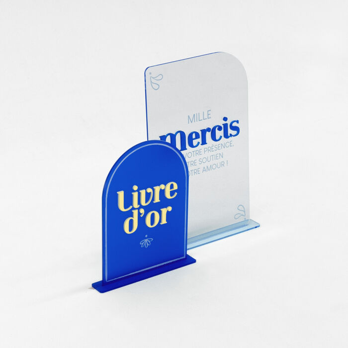 Ensemble de panneaux Livre d'or et Merci - Blue Mediterraneo