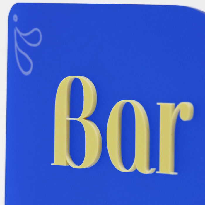 Signalétique bar personnalisée acrylique bleu givré 23x35 cm - Blue Mediterraneo