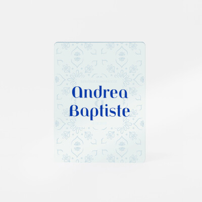 Panneau bienvenue mariage personnalisé prénoms acrylique bleu transparent 59x78 cm - Blue Mediterraneo